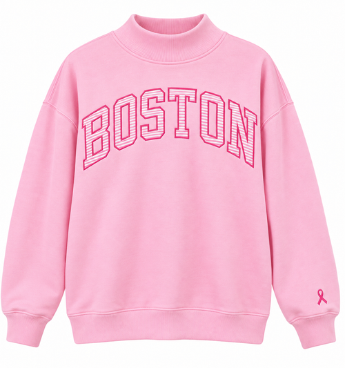 Classic Mockneck Boston- Breast Cancer Awareness